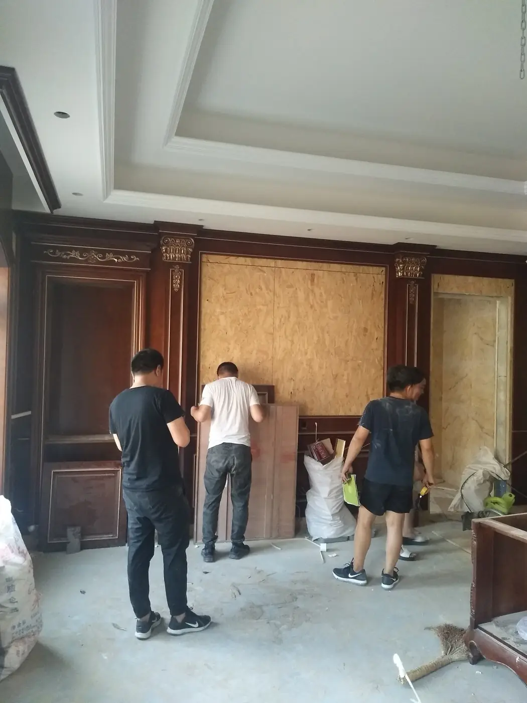 灞桥区湾流天悦360㎡别墅美式风格美国红樱桃原木全屋定制图片5